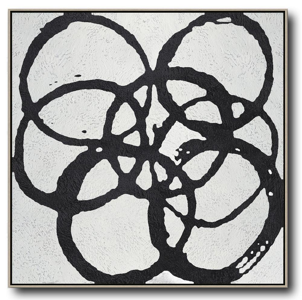 Minimal Black and White Painting #MN16A - Click Image to Close